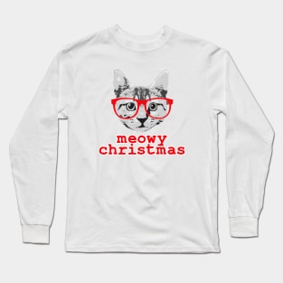 Funny Christmas - Meowy Christmas Long Sleeve T-Shirt